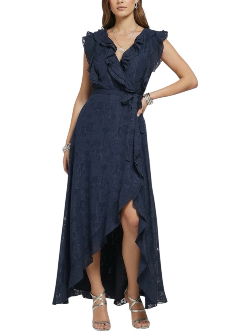 NWT DKNY Short Flutter Sleeve Tie Waist Mermaid Silhouette Lined Dress Size 4
